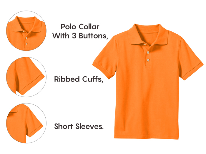 10-Pack School Uniform Tagless Polo Tshirt for Little Boys & Big Boys